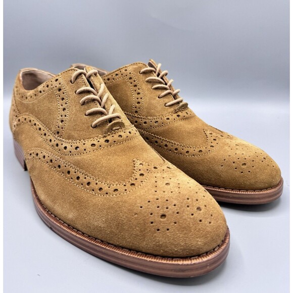 Ted Baker Men\'s Ammais Wingtip Oxford Dress Shoes, Tan, Size 8 main image 5